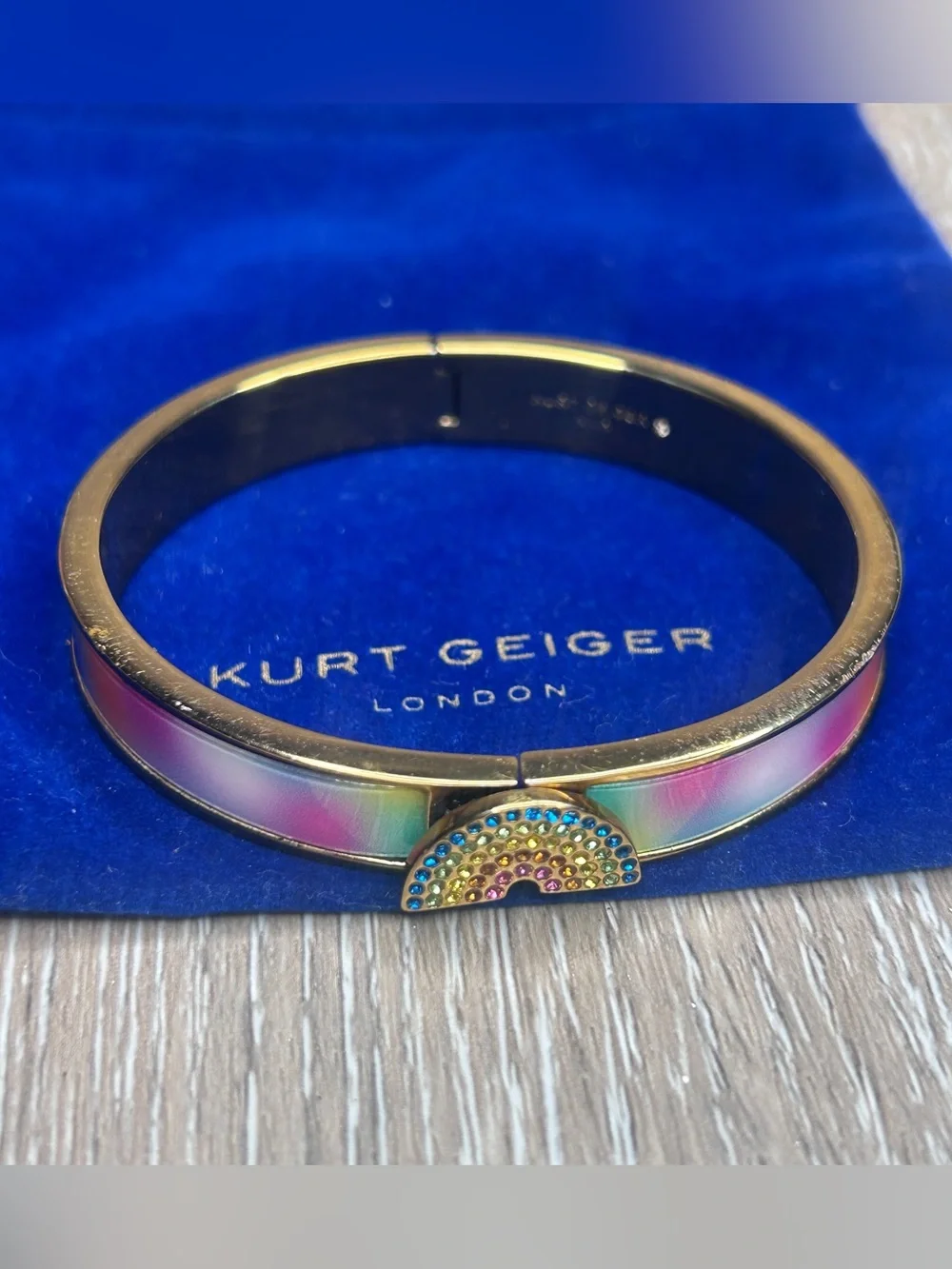 Kurt Geiger Rainbow Hinged Bangle Bracelet